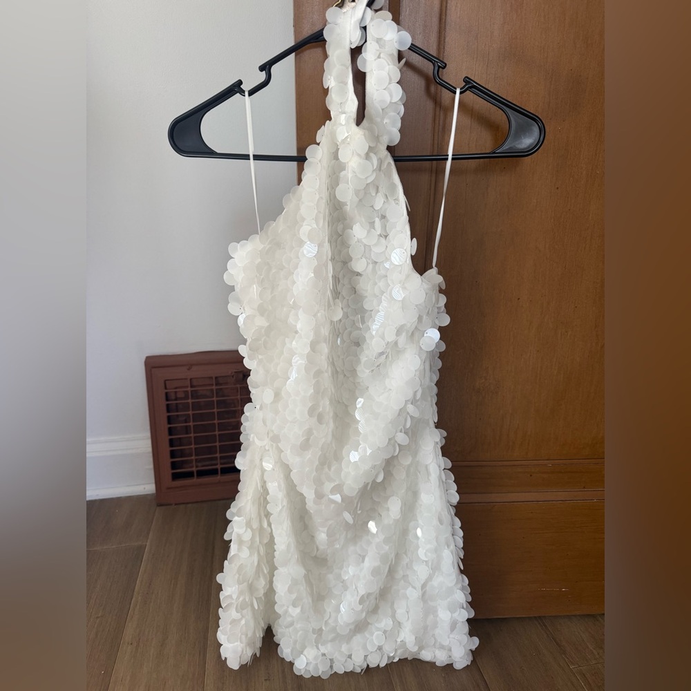12th Tribe White Sequin Dress